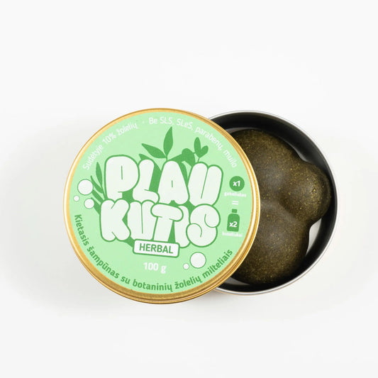 Plaukutis Herbal - Dilgėlės | Kietasis šampūnas, 100 g. - Bebrų Kosmetika