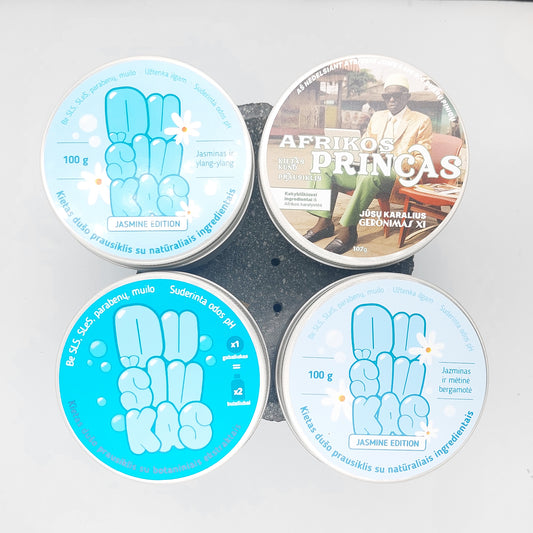 Dušo pabėgimo kvartetas - 4 kietų dušo prausiklių dovanų rinkinys | 4 x 100 g