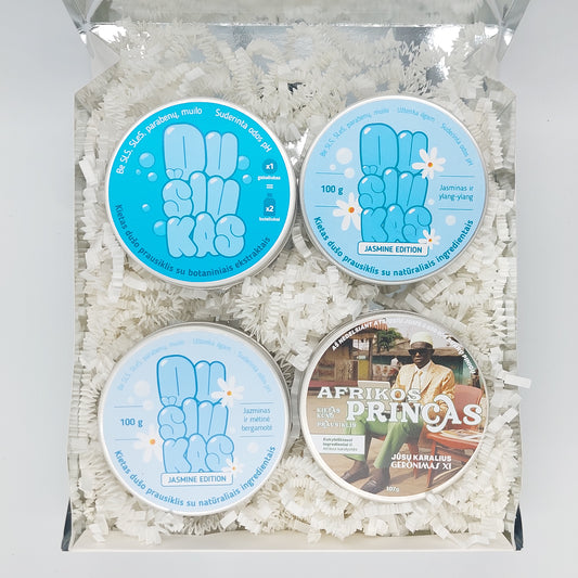 Dušo pabėgimo kvartetas - 4 kietų dušo prausiklių dovanų rinkinys | 4 x 100 g