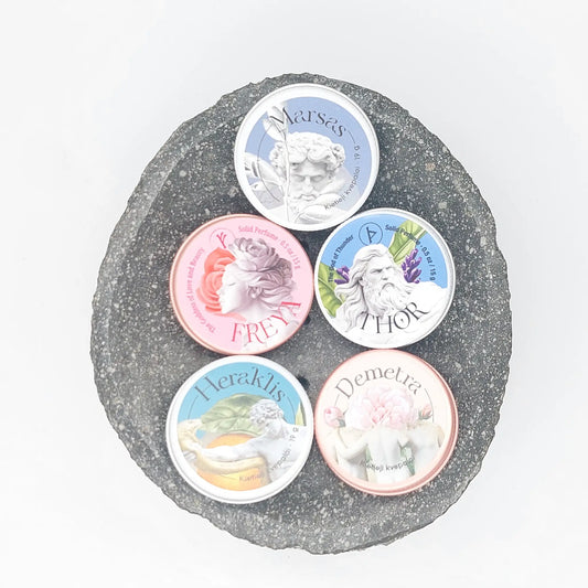 Olimpo draugija - 5 kietų kvepalų dovanų rinkinys | 5 x 15 g