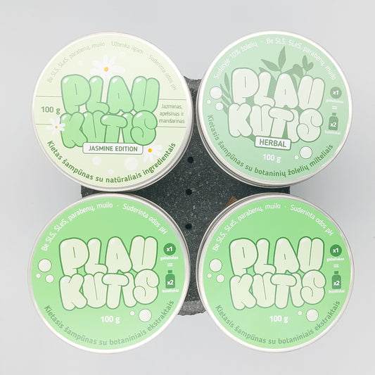 Plaukų dienų kolekcija - 4 kietų šampūnų dovanų rinkinys | 4 x 100 g