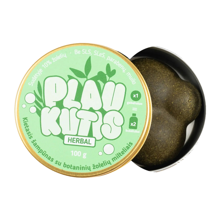 Plaukutis Herbal - Dilgėlės | Kietasis šampūnas, 100 g.