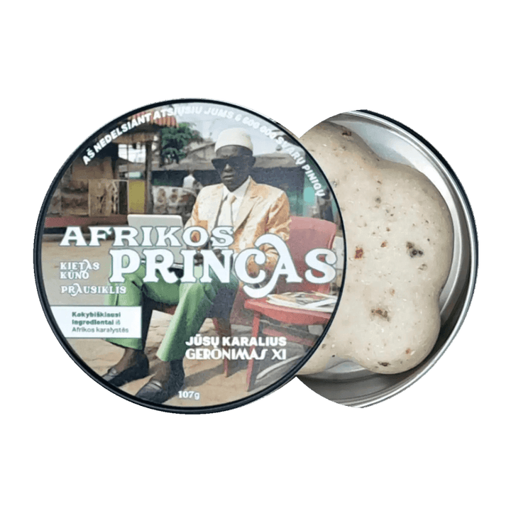 Afrikos Princas - Greipfrutai, citrinos ir juodi pipirai  | Kietasis dušo prausiklis, 107 g.